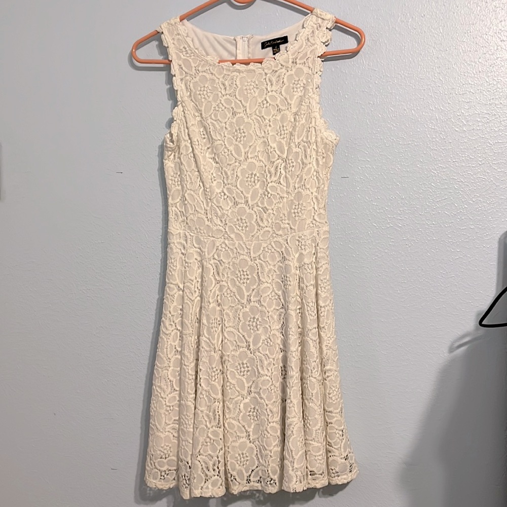 White Dress with Floral Detailing
